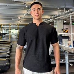 Men’s Baggy Short Sleeve T-Shirt Classic Casual Slim V-Neck Shirts