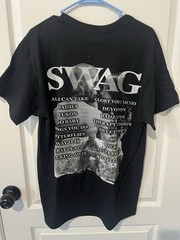 SWAG Graphic T-Shirt Black Size Large – Tracklist Print Tee