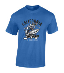 CALIFORNIA SURFING MENS T SHIRT SURFER SURFBOARD SUMMER HOLIDAY CLOTHING TOP
