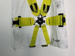 Puma A$Ap Rocky Distressed Seat Belt Graphic White Lime Green T Shirt SAMPLE XXS