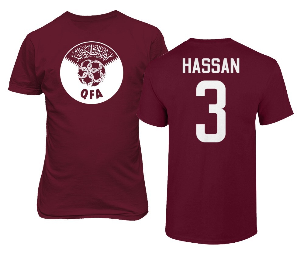Qatar Soccer #3 Abdelkarim Hassan World Football Fans Adult and Youth T-Shirt