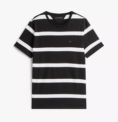 Tommy Hilfiger Men’s Regular Fit Rugby Stripe Cotton Jersey Crewneck T-Shirt Tee
