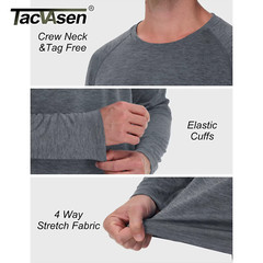 Mens Sports Shirt Long Sleeve UPF50+ Quick Dry Breathable Outdoor Fitness