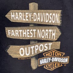 Harley-Davidson Tee Mens Small Black Short Sleeve Farthest Outpost, Fairbanks AK