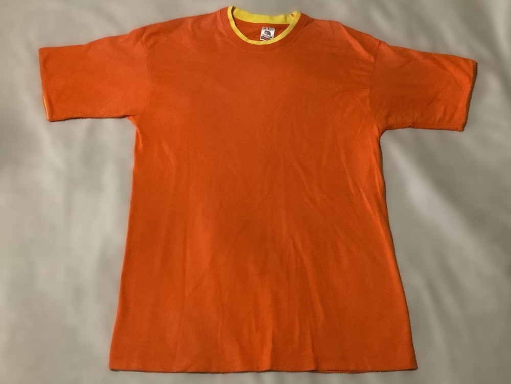 Vintage 90s Two-Tone Orange & Yellow T Shirt Size Large