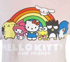 Sanrio Hello Kitty T-Shirt Mens S (34-36) Pink Graphic Lightweight Knit Cotton