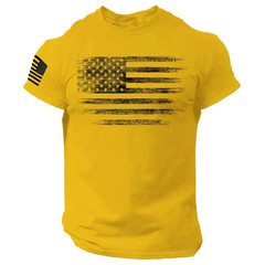 USA Distressed Flag Men T Shirt Patriotic American Tee S – 2XL