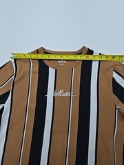 Hollister Men’s Brown Striped Logo Crew Neck T-Shirt Size M Excellent