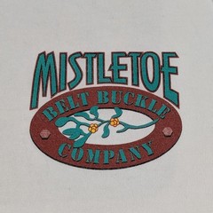 Vtg Mistletoe Belt Buckle Company T-Shirt Men’s Large White Frat Sex Funny 2005