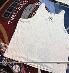 Vintage Firehouse Gym Shirt Tank Top Gray Distress Mens XL 90s Powerhouse Parody