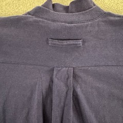 Babilonia Mock Neck Shirt Mens L Navy Blue Pleated Back Long Sleeve Preppy