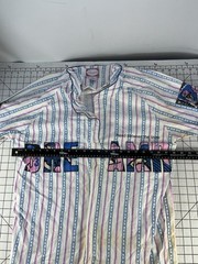 Vtg 90s Nite Dreamr Baseball Sleep Shirt Striped Pink Blue Graphic Oversized 80s