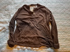 Vintage No Boundaries Organic Cotton Polyester Men’s XL Henley Shirt Brown