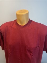 VINTAGE BVD Maroon Short Sleeve Cotton Tee T Shirt Size LARGE SINGLE STITCH USA