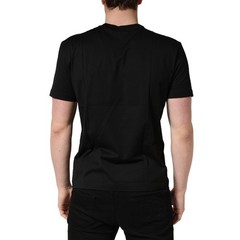 DOLCE & GABBANA T-shirt Black Logo DG Print Cotton Crew Neck IT46/US36/S 750usd