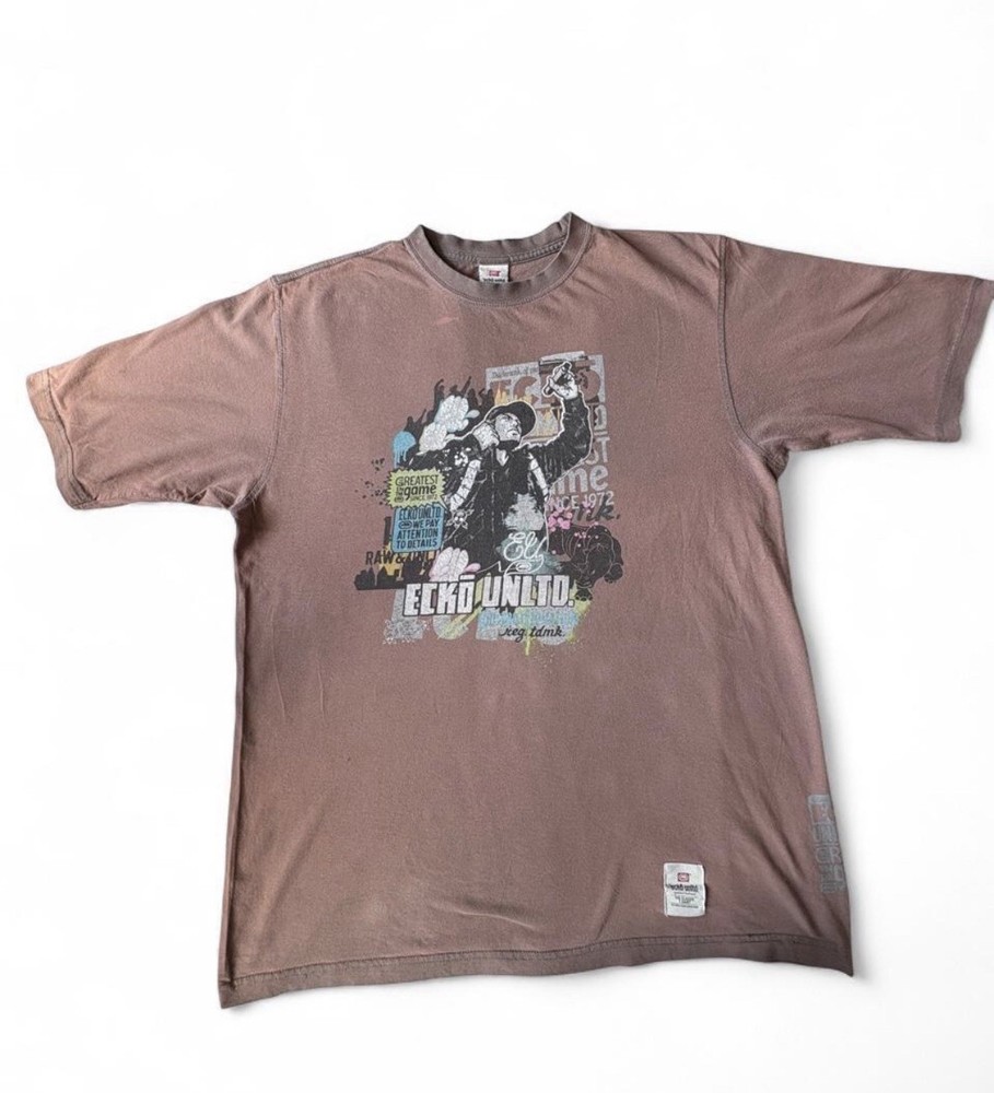 Ecko Unltd. The Classic T-Shirt Men’s 2XL Brown Graphic Logo Crew Neck