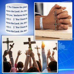 50 Pcs for I Know the Plans I Have for You Wristbands Bulk 10 Styles Christian J