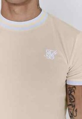 SikSilk Men;s Ecru Ringer T-Shirt Medium