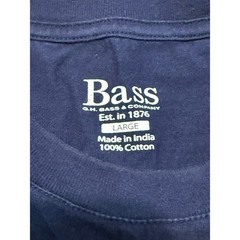 G.H. Bass Pocket Tee Mens Large Navy Blue Adult Short Sleeve Cotton Excellent