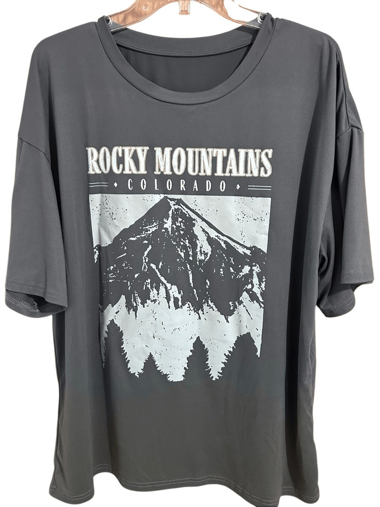 Colorado Rocky Mountains T-Shirt Grey Soft Material Knit Men’s Size L SHEIN