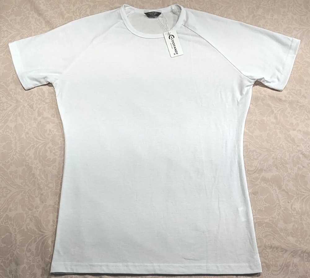 COOFANDY Men’s T-Shirt size S White Dri-Fit Comfort Fabric NWT