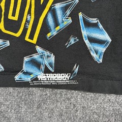 Vintage Astro Boy Shirt Mens Medium Black 90s Shattered Glass Cartoon RARE USA