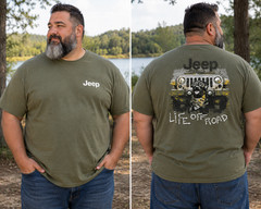 new JEDCO Jeep life off road men’s tee sz 2xl olive green