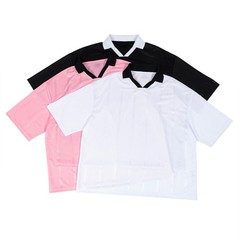 Men’s Contrast Collar Jersey T Shirt Loose Fit Short Sleeve Streetwear Top