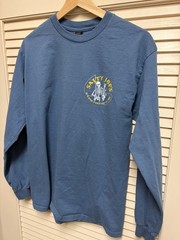 Salty Joes Long Sleeve T Shirt M Blue Skeleton Fishing Graphic Beach Outdoor