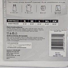 Vintage 2001 Hanes Comfort Plus V-Neck T Shirts Mens Large 2pk White Undershirt