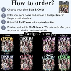 Custom Pet Portrait T-Shirt Vintage Photo Name Dog Cat Graphic Tee Gift