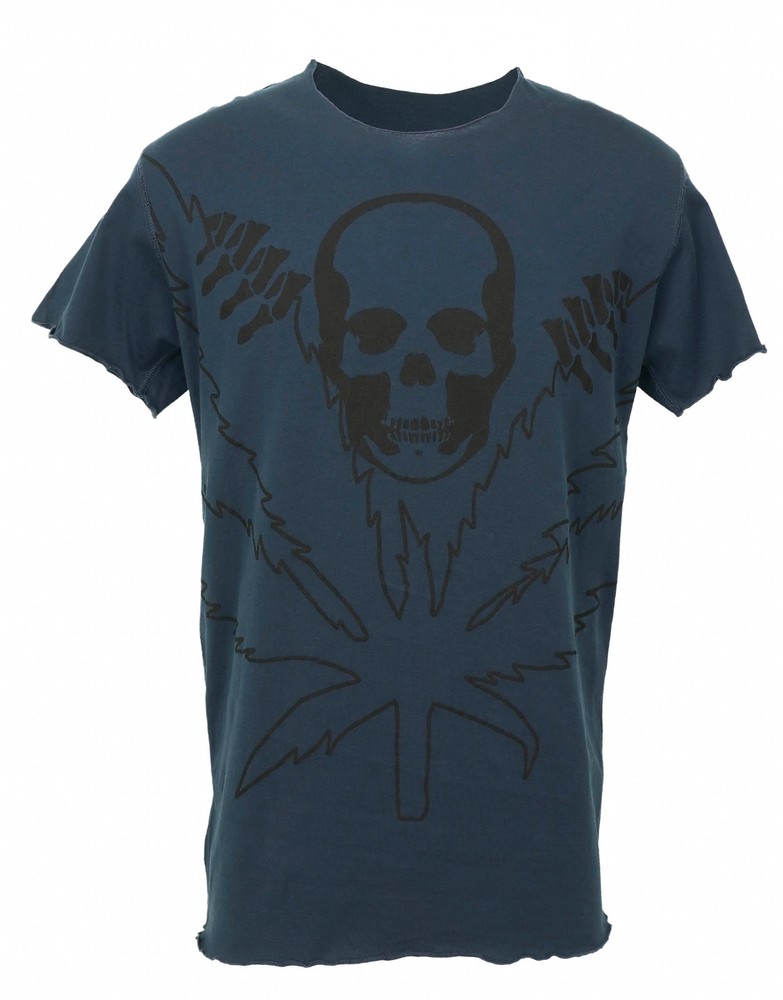 Lucien Pellat-Finet Skull Print T-Shirt in Dark Teal