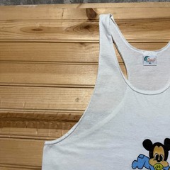 Vintage 80s 90s Mickey Mouse Baby Bobology Racerback Tank Top USA Made Youth XL