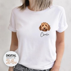 Custom Pet Portrait Comfort Tee Personalized Dog Cat Photo