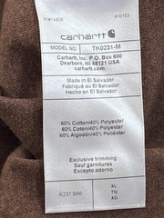 Carhartt K231 Long Sleeve Crew T Shirt Men XL Loose Fit Spellout Logo Brown K231