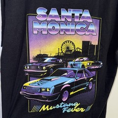 Ford Road Trip T-Shirt Mens XL Black Retro Santa Monica Mustang Fever Graphic