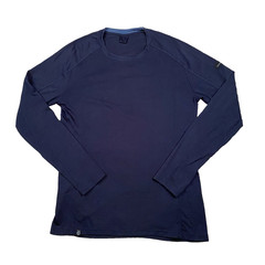 Decathlon Forclaz MT500 Merino Wool Base Layer Shirt Mens M Navy Blue Outdoor
