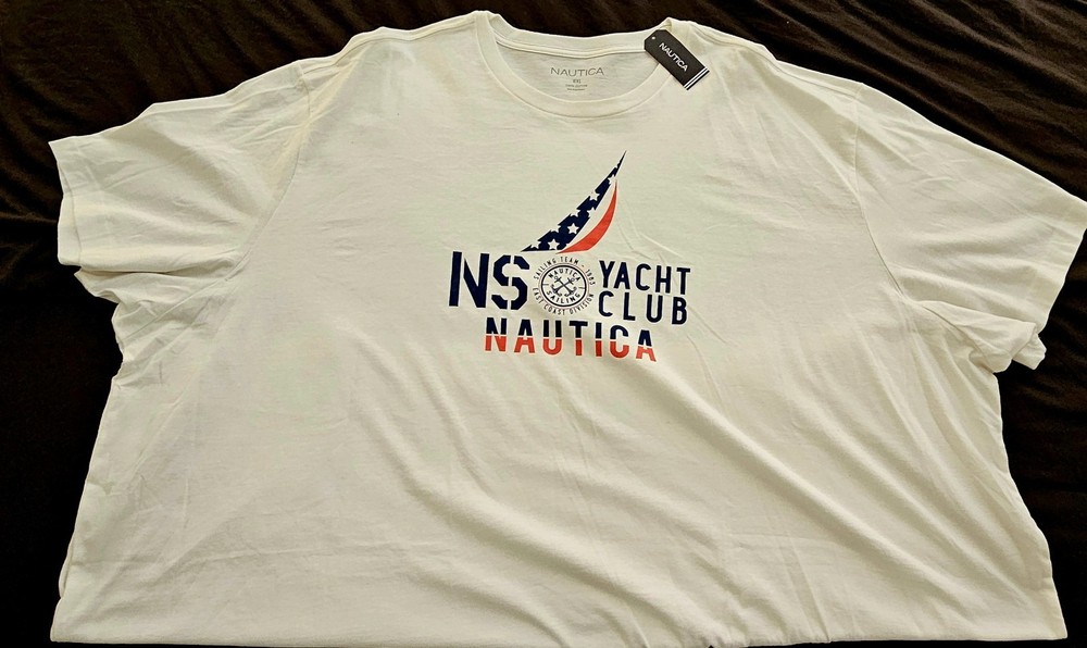 Nautica Mens Big & Tall Lightweight Short Sleeve T Shirt 6X Perfect For Summer🔥