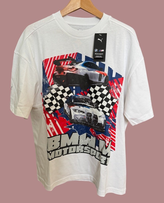 Puma X BMW MMS Vintage Racing M Motorsport T-Shirt White Men’s Size M New $45