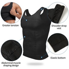Mens Slimming Tummy Body Shaper Vest Compression T-Shirt Ultra Durable Tank Tops