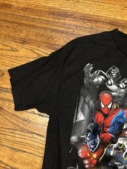 NWT Vtg Marvel 2007 Mad Engine Mens Largw Civil War All Over Print Black Tshirt