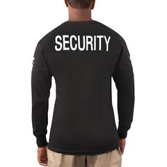Men’s Long Sleeve Two-Sided SECURITY T-Shirt in Black