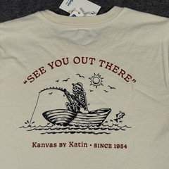 Katin Shirt Mens Medium Beige Cast Off Skeleton Boat Crew Short Sleeve Tee NWT