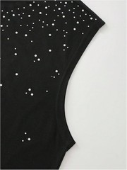 Men’s Glitter Rhinestone Tank Top Sleeveless Crew Neck Party Clubwear Shirt