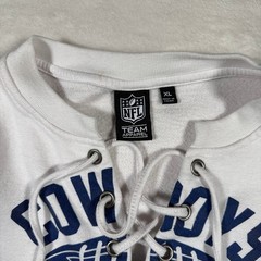 NFL Dallas Cowboys Lace Up Long Sleeve T Shirt XL White Blue Football NFL