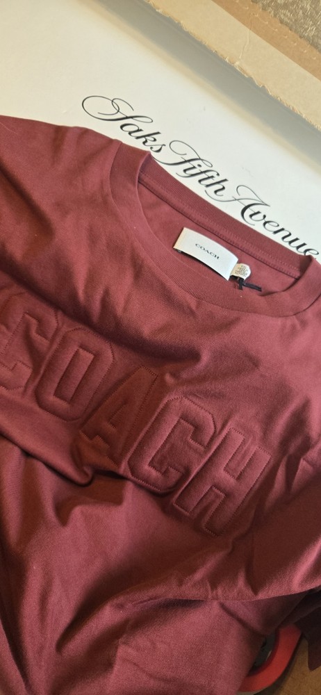 New Coach Men Limited Edition T-shirt Burgandy 2XL See MEASUREMENT.