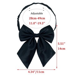 Women Pre-Tied Bow Tie for Waitress Uniform, Costume & Choir, Adjustable Neck Bo