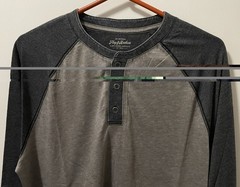 Flag & Anthem Men’s Two-Tone Henley Neck Shirt Long Sleeve Olive Charcoal Medium