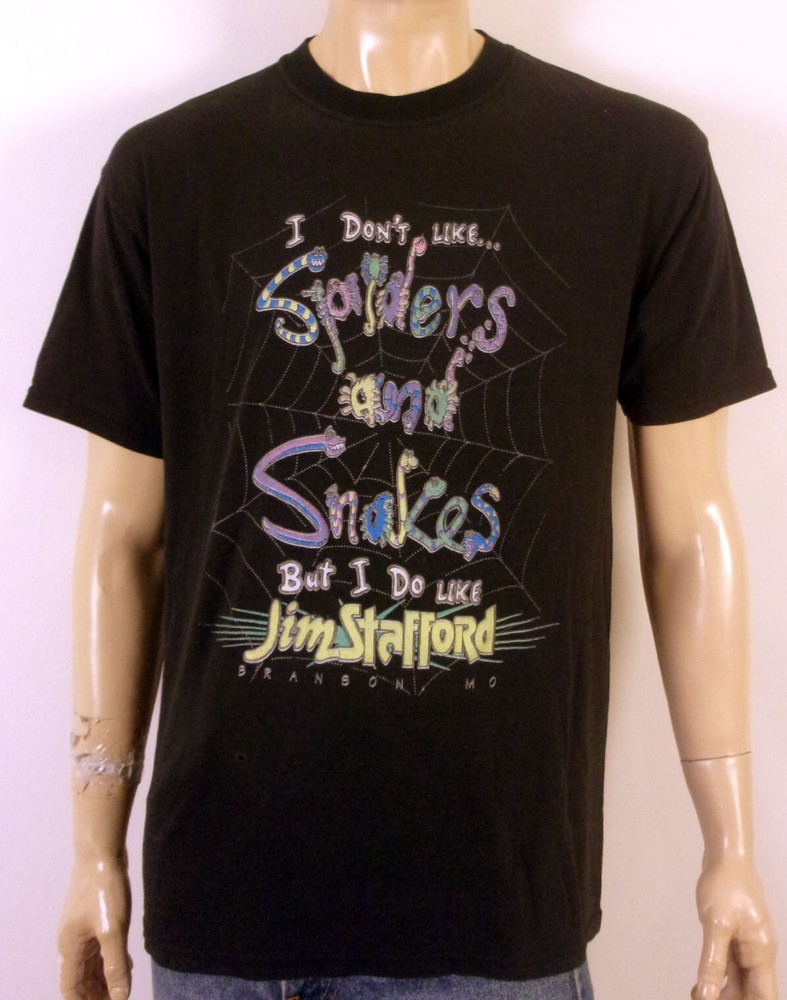 vintage 90s 00s Y2K rare Jim Stafford Spiders and Snakes T-Shirt Branson MO sz L