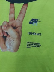 Nike Legacy Cyber Tee Mens Medium Graphic Print Volt Crew Neck Short Sleeve